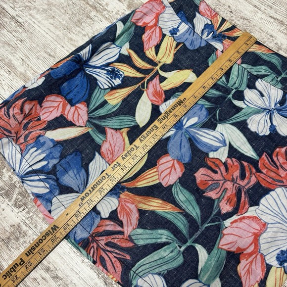 Tommy Bahama Women's Skirt Navy Tropical Floral 100% Linen Size 8 Lined Hawaiian - Picture 10 of 11